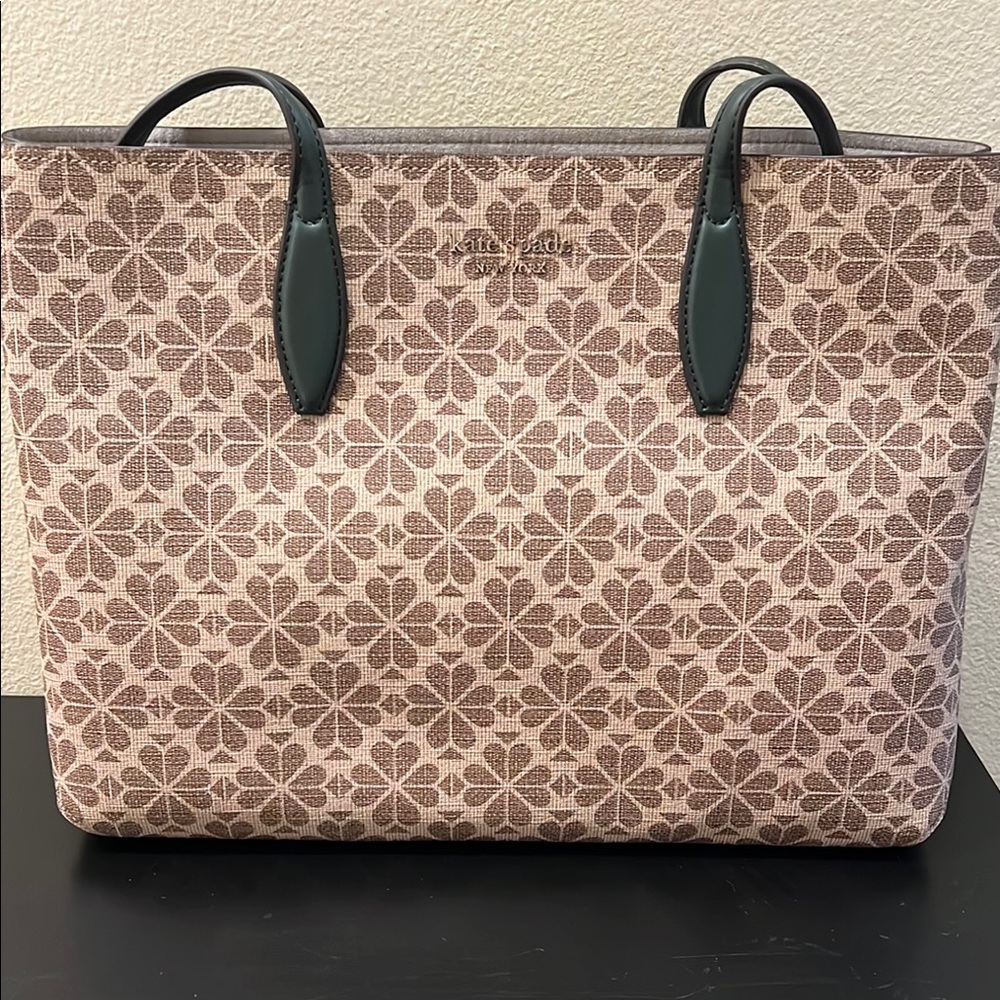 Kate Spade Floral Tote - Cream, Brown, and Green
